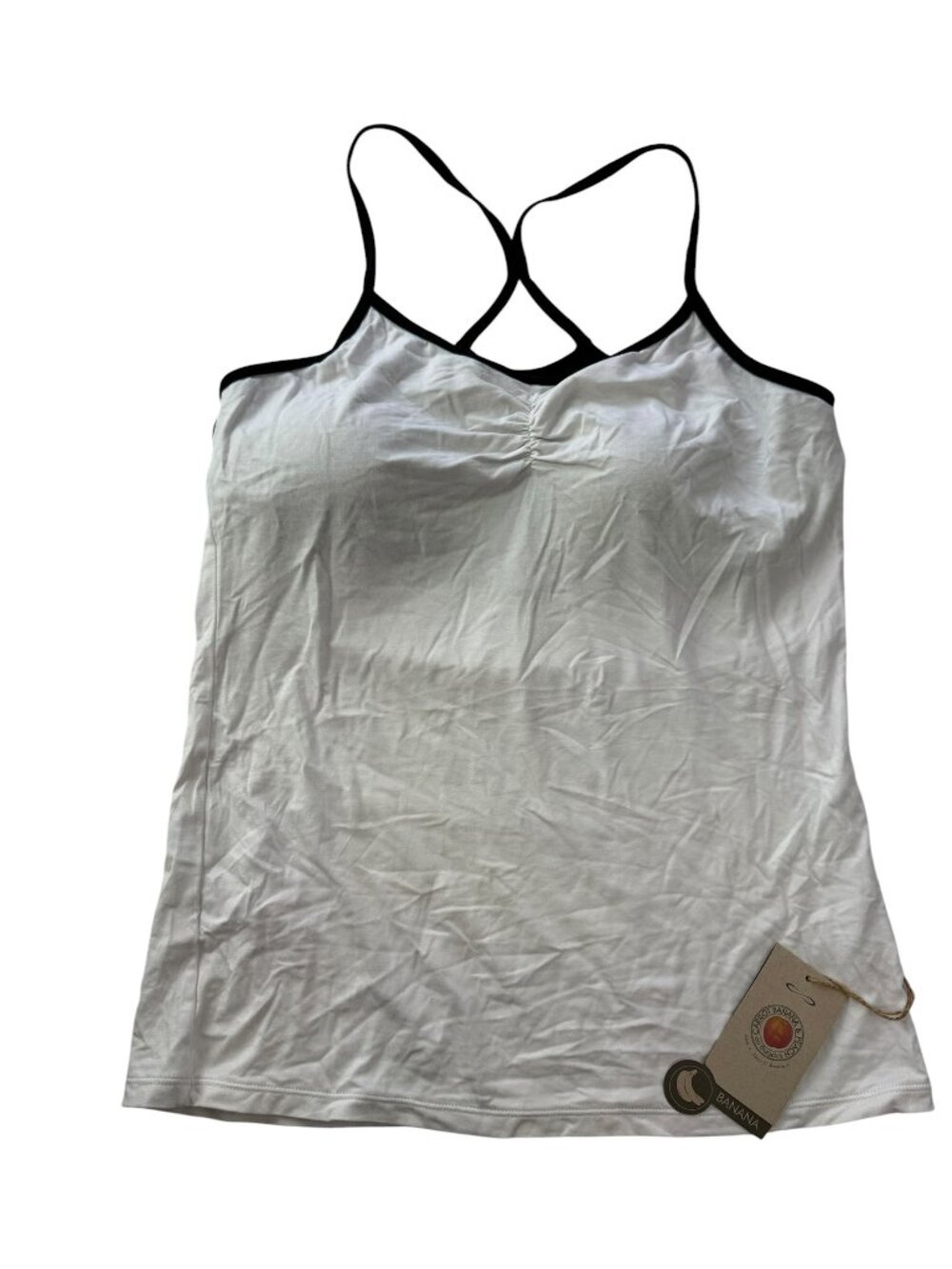 New NWT Carrot Banana & Peach Clothing Co Bamboo Tank Top with Built in Bra XL